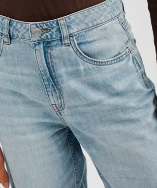 Jean barrel taille haute en denim délavé femme vue2 - GEMO 4G FEMME - GEMO