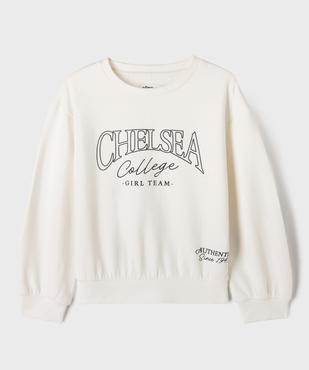 Sweat molletonné avec inscriptions fille vue1 - GEMO 4G FILLE - GEMO