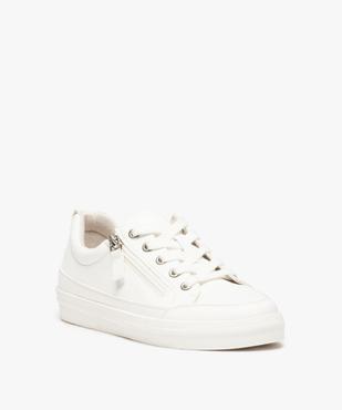 Baskets femme unies à lacets et zip motif croco vue2 - GEMO (SPORTSWR) - GEMO