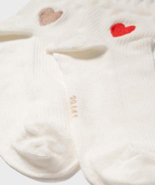 Chaussettes tige courte côtelée à finition roulotté femme (lot de 2) vue2 - GEMO(HOMWR FEM) - GEMO