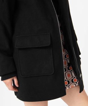 Manteau femme à capuche doublée sherpa vue2 - GEMO(FEMME PAP) - GEMO