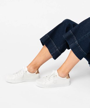 Baskets à lacets avec patch pailleté et motif étoile femme vue1 - GEMO (SPORTSWR) - GEMO