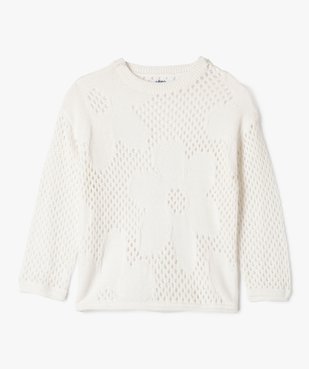 Pull large en maille ajourée fille vue1 - GEMO (ENFANT) - GEMO