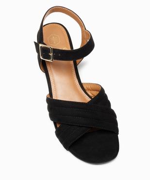 Sandales femme à brides matelassées en suédine et petit talon vue5 - GEMO(URBAIN) - GEMO