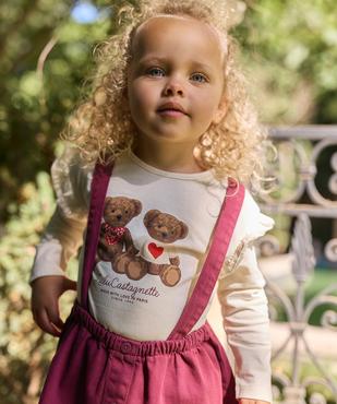 Ensemble 2 pièces bébé fille jupe à bretelles et tee-shirt - LuluCastagnette vue6 - LULU CASTAGNETTE G4G D - GEMO