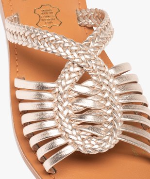 Mules femme à talon plat dessus cuir métallisé – Tanéo vue6 - TANEO - GEMO