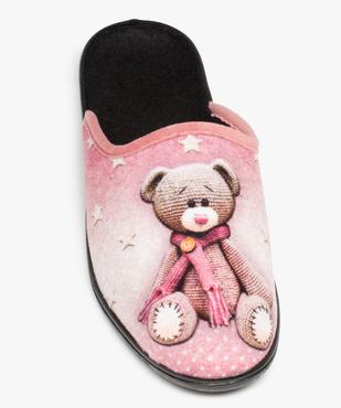 Chaussons femme confort mules imprimées nounours vue5 - GEMO(HOMWR FEM) - GEMO