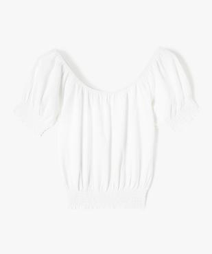 Tee-shirt fille à col Bardot et finitions stockées vue3 - GEMO (JUNIOR) - GEMO