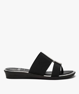 Mules femme à brides élastiques et strass vue1 - GEMO (CASUAL) - GEMO
