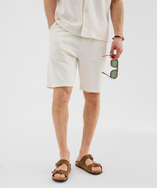 Bermuda en maille de coton texturée homme vue1 - GEMO 4G HOMME - GEMO