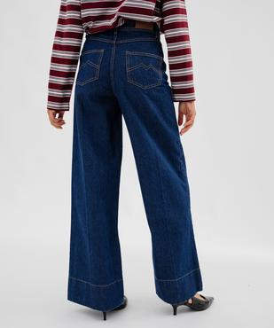 Jean palazzo taille haute femme vue3 - GEMO 4G FEMME - GEMO