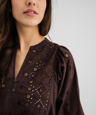 Blouse brodée à manches longues femme vue4 - GEMO(FEMME PAP) - GEMO