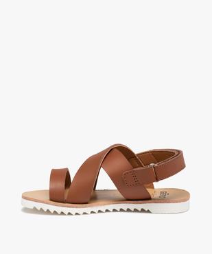 Sandales fille à brides unies et semelle crantée vue3 - GEMO (ENFANT) - GEMO