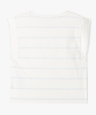 Tee-shirt manches ultra courtes à rayures coupe oversize fille vue3 - GEMO 4G FILLE - GEMO