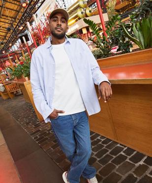 Jean loose en coton délavé homme vue1 - GEMO 4G HOMME - GEMO