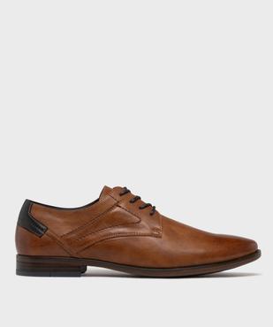 Derbies bicolores à détails texturés homme vue2 - MARIO BALDANO - GEMO