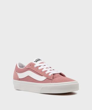 Baskets basses en cuir et textile femme - Vans vue2 - VANS - GEMO