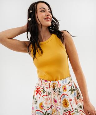 Débardeur en maille côtelée emmanchures américaines femme vue1 - GEMO 4G FEMME - GEMO