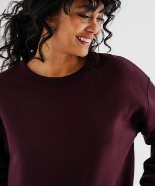 Sweat à col rond en molleton uni femme vue2 - GEMO 4G FEMME - GEMO