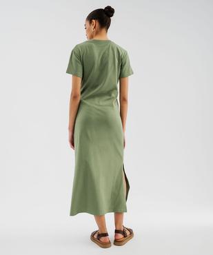 Robe longue à manches courtes en jersey de coton femme vue4 - GEMO(FEMME PAP) - GEMO