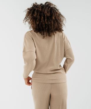 Tee-shirt de pyjama à manches longues chauve-souris en maille côtelée femme vue4 - GEMO 4G FEMME - GEMO
