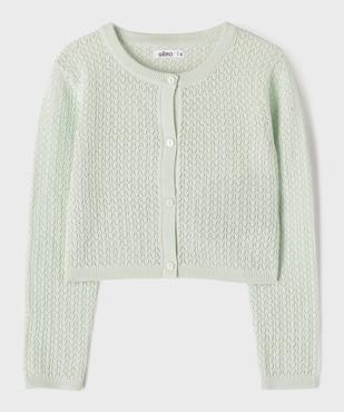 Gilet en maille ajourée fantaisie fille vue2 - GEMO (ENFANT) - GEMO