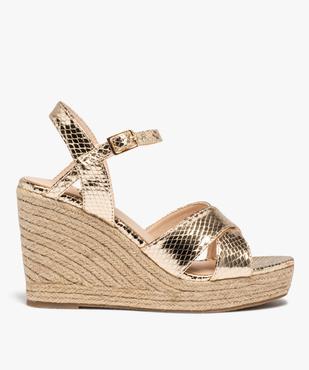 Sandales femme compensées extra hautes métallisées vue2 - GEMO(URBAIN) - GEMO
