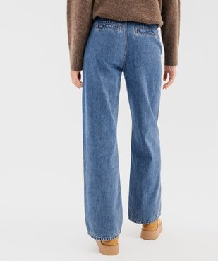 Jean wide leg en coton à poches plaquées femme vue3 - GEMO 4G FEMME - GEMO