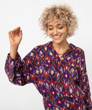 Chemise femme imprimée avec finitions élastiquées vue2 - GEMO(FEMME PAP) - GEMO