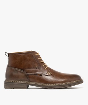 Boots homme à lacets contrastants et bout amande  vue2 - MARIO BALDANO - GEMO