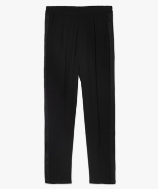 Pantalon femme en toile avec bande satinée sur les côtés vue4 - GEMO(FEMME PAP) - GEMO