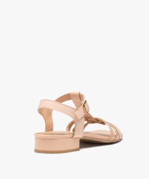Sandales femme à petit talon carré et à fines lanières en cuir - T vue4 - TANEO - GEMO