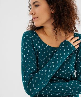Chemise de nuit à manches longues femme vue2 - GEMO 4G FEMME - GEMO