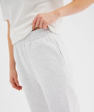 Pantalon de jogging en molleton uni à taille élastiquée femme vue2 - GEMO 4G FEMME - GEMO