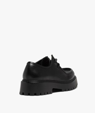 Derbies femme unis à semelle épaisse et crantée vue4 - GEMO (CASUAL) - GEMO