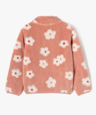 Sweat zippé à col montant en maille peluche fille vue4 - GEMO (ENFANT) - GEMO