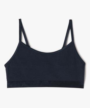 Brassière en maille côtelée à fines bretelles fille vue1 - GEMO 4G FILLE - GEMO