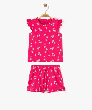 Pyjashort 2 pièces avec motifs fruits bébé fille vue2 - GEMO 4G BEBE - GEMO