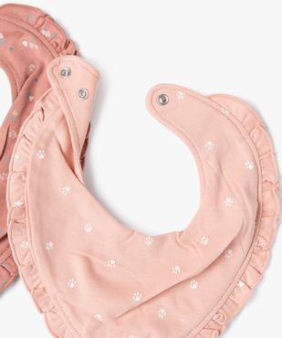 Bavoirs façon bandana avec fronces bébé fille (lot de 3) vue2 - GEMO(BB COUCHE) - GEMO