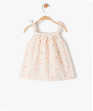 Blouse bébé fille sans manches en double gaze imprimée - LuluCastagnette vue1 - LULUCASTAGNETTE - GEMO