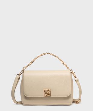 Sac à main grainé à anse en chaîne dorée femme vue1 - BESTINI - GEMO