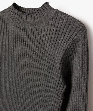 Pull en maille côtelée à col montant fille vue2 - GEMO 4G FILLE - GEMO