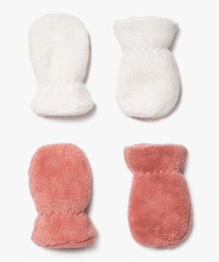 Moufles en maille peluche bébé fille (lot de 2 paires) vue1 - GEMO(BEBE DEBT) - GEMO