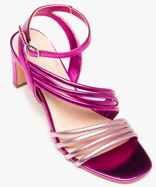 Sandales femme bicolores avec brides scintillantes vue5 - GEMO(URBAIN) - GEMO