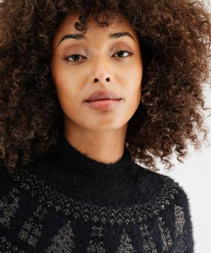 Pull jacquard pailleté et duveteux spécial Noël vue3 - GEMO(FEMME PAP) - GEMO