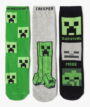 Chaussettes hautes à motifs garçon (lot de 3) - Minecraft vue2 - MINECRAFT - GEMO