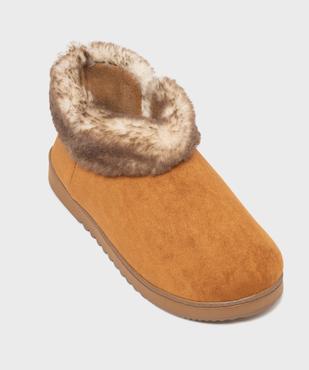 Chaussons boots en suédine avec col fourré femme - Isotoner vue5 - ISOTONER - GEMO