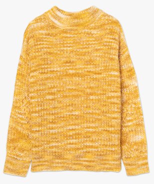 Pull femme en grosse maille colorée et manches ajourées vue4 - GEMO(FEMME PAP) - GEMO