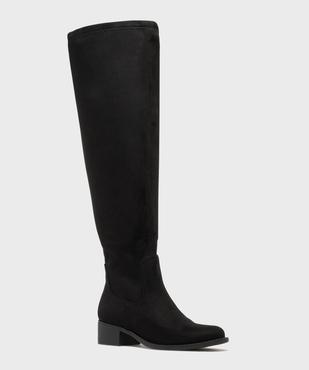 Bottes cavalières en suédine à tige chaussette femme vue2 - VALENTINA BALDA - GEMO