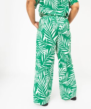 Pantalon large et fluide imprimé feuillage femme grande taille vue3 - GEMO (G TAILLE) - GEMO